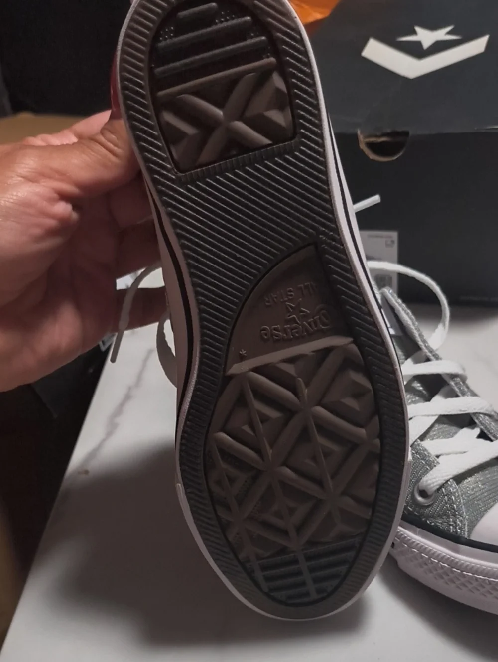 Converse Low Top Sneakers in Gray with White Trim